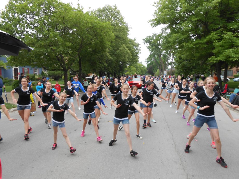 Dancing our way along the 2013 Memorial Day Parade.