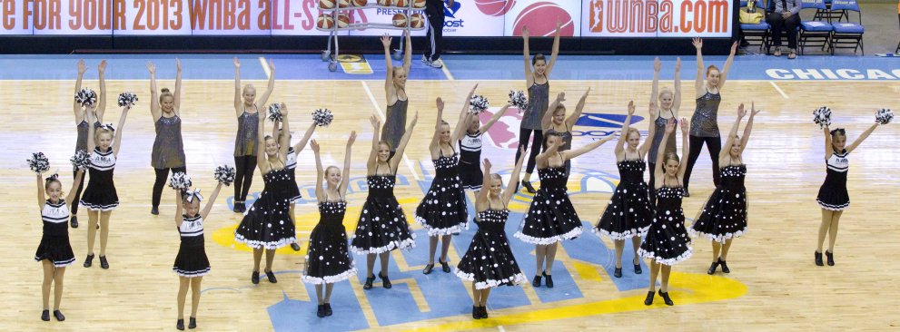 AMA Dance Force is cheered on by the crowd at the Allstate Arena