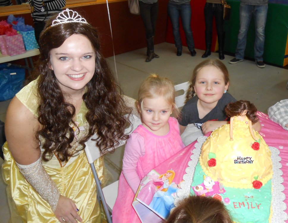 Belle brings the birthday girl her special cake!