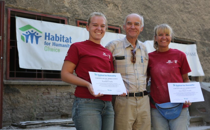 Receiving Habitat certificates for our work.