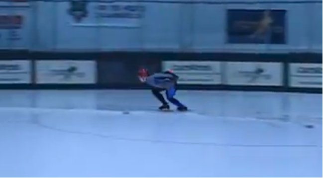 Carolyn Chapp speeds around the rink.