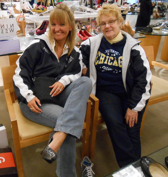 Ann Marie and friend go shoe shopping