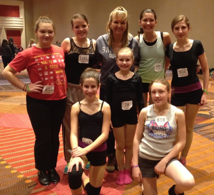 Ann Marie Frank joins AMA dance students at the JUMP convention.