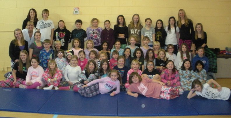 Students from the 2011 AMA pajama party.