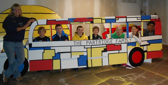 Ann Marie and the Partidge Family Bus prop - wow!
